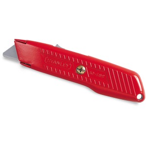 Rotes Stanley Sicherheitsmesser 99E 0-10-189 mit einziehbarer Klinge.