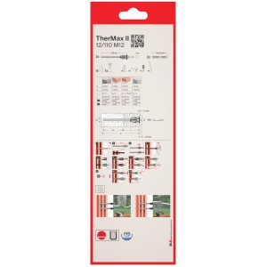 Fischer TherMax II 12/110 M12 Abstandsmontagesystem für gedämmte Fassaden, 2 Stück, auf Verpackung mit Anleitung.