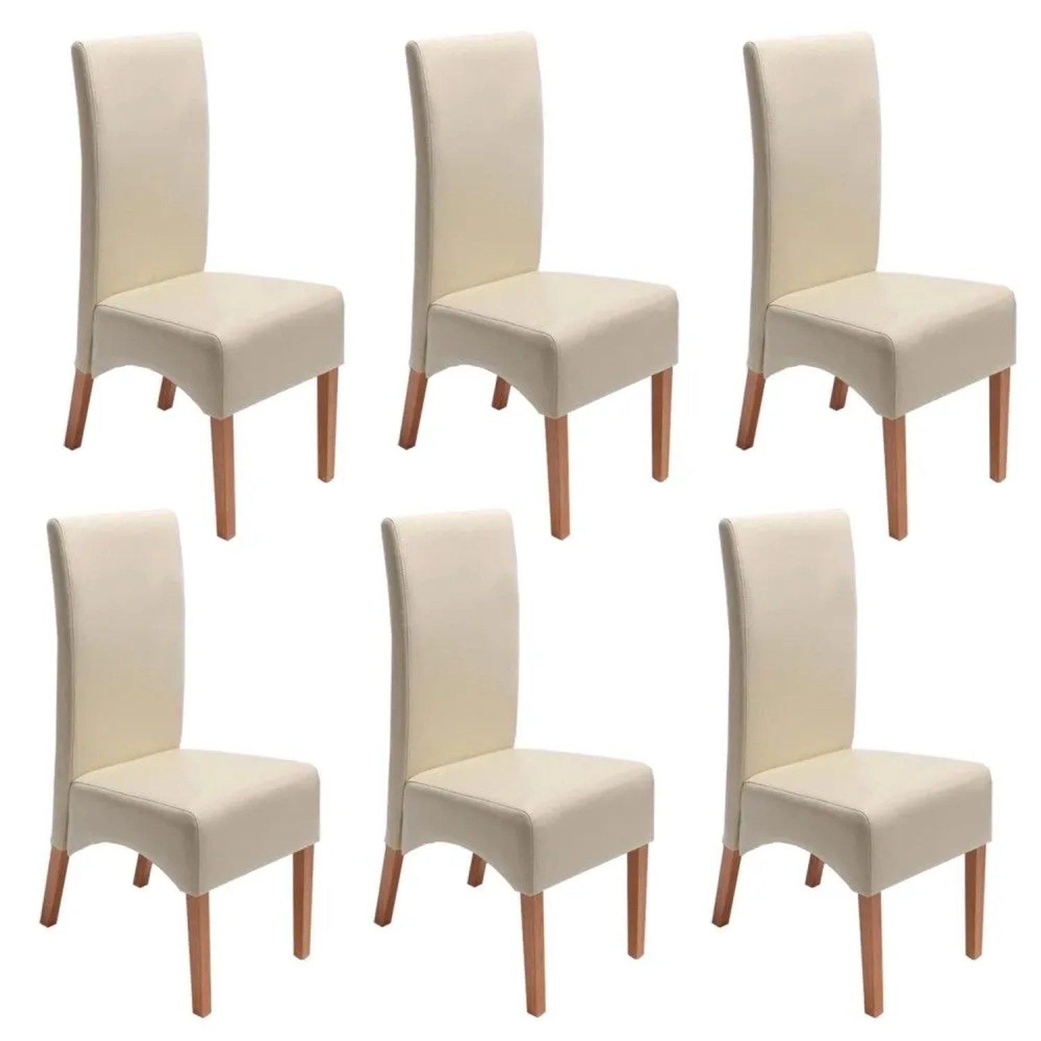 MCW Esszimmerstuhl Crotone 6er-Set Creme Helle Beine