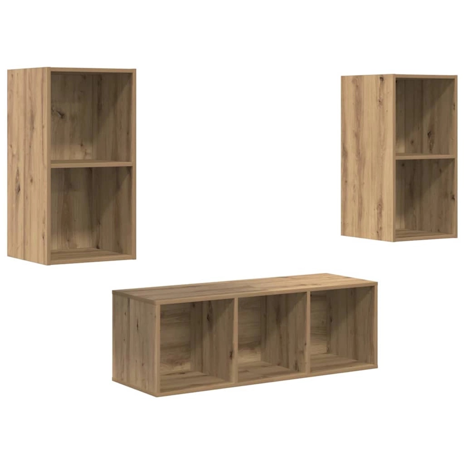vidaXL TV-Schrank Set Wandmontiert 3-Tlg Artisan-Eiche Holzwerkstoff 339338 günstig online kaufen