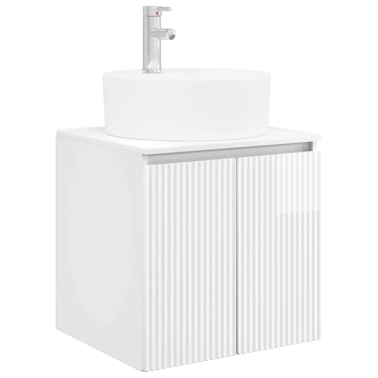 vidaXL Wandmontierte Waschtisch Hochglanz Weiß 49,5 x 44,5 x 65 cm 890436