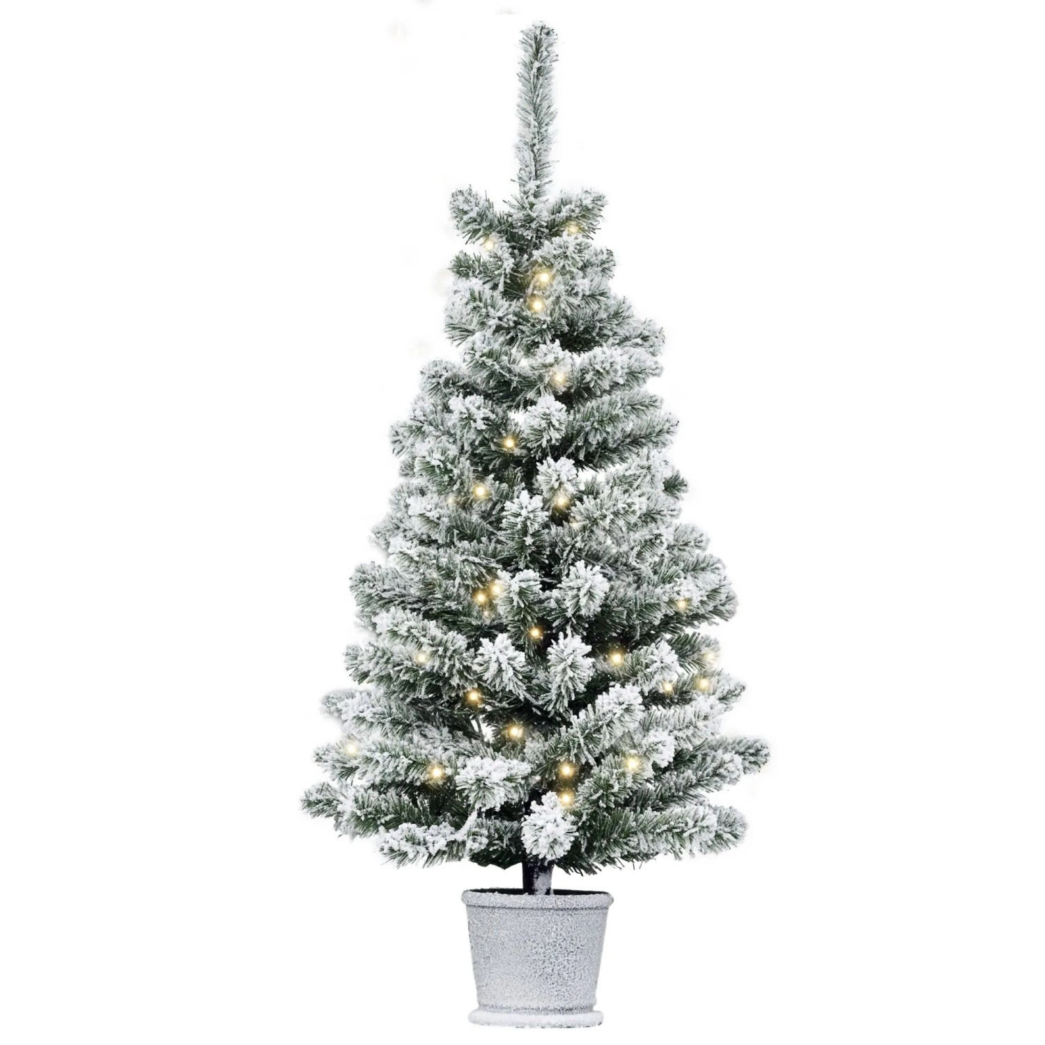HOMCOM Weihnachtsbaum Metall mit LED Künstlich Kunststoff 40 x 90H cm