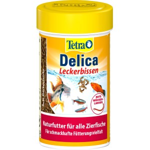 Tetra Delica Mückenlarven, 100ml Dose Fischfutter für tropische Zierfische.