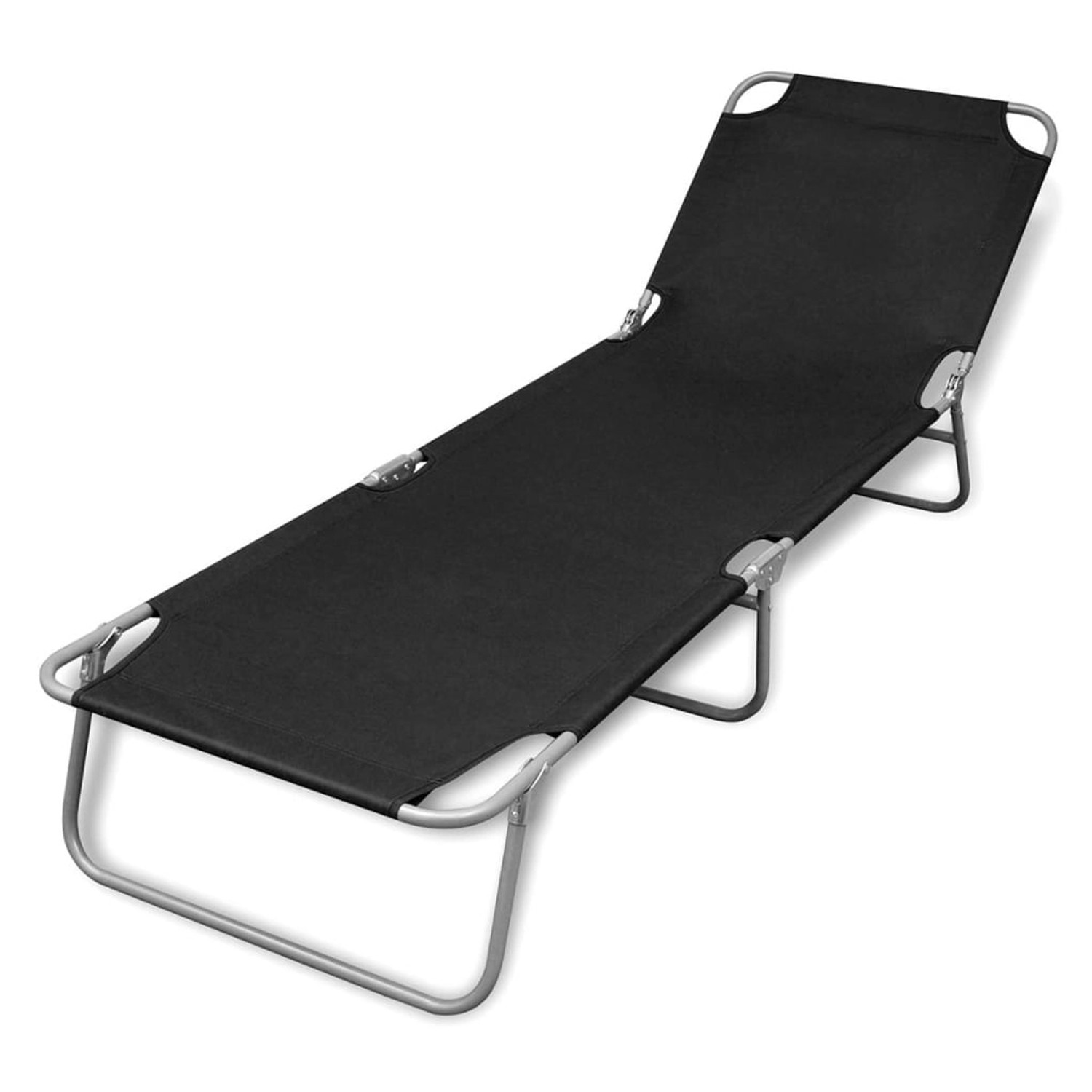 vidaXL Klappliege Pulverbeschichteter Stahl Schwarz 41478