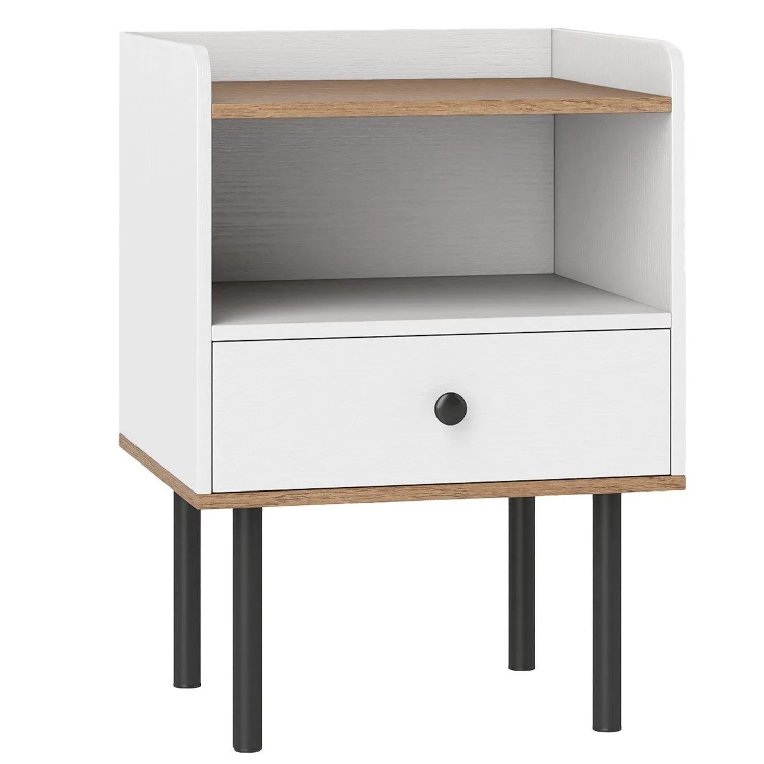 Costway 1 Pcs Nachttisch mit Schublade 40,5 x 35 x 56 cm Weiß