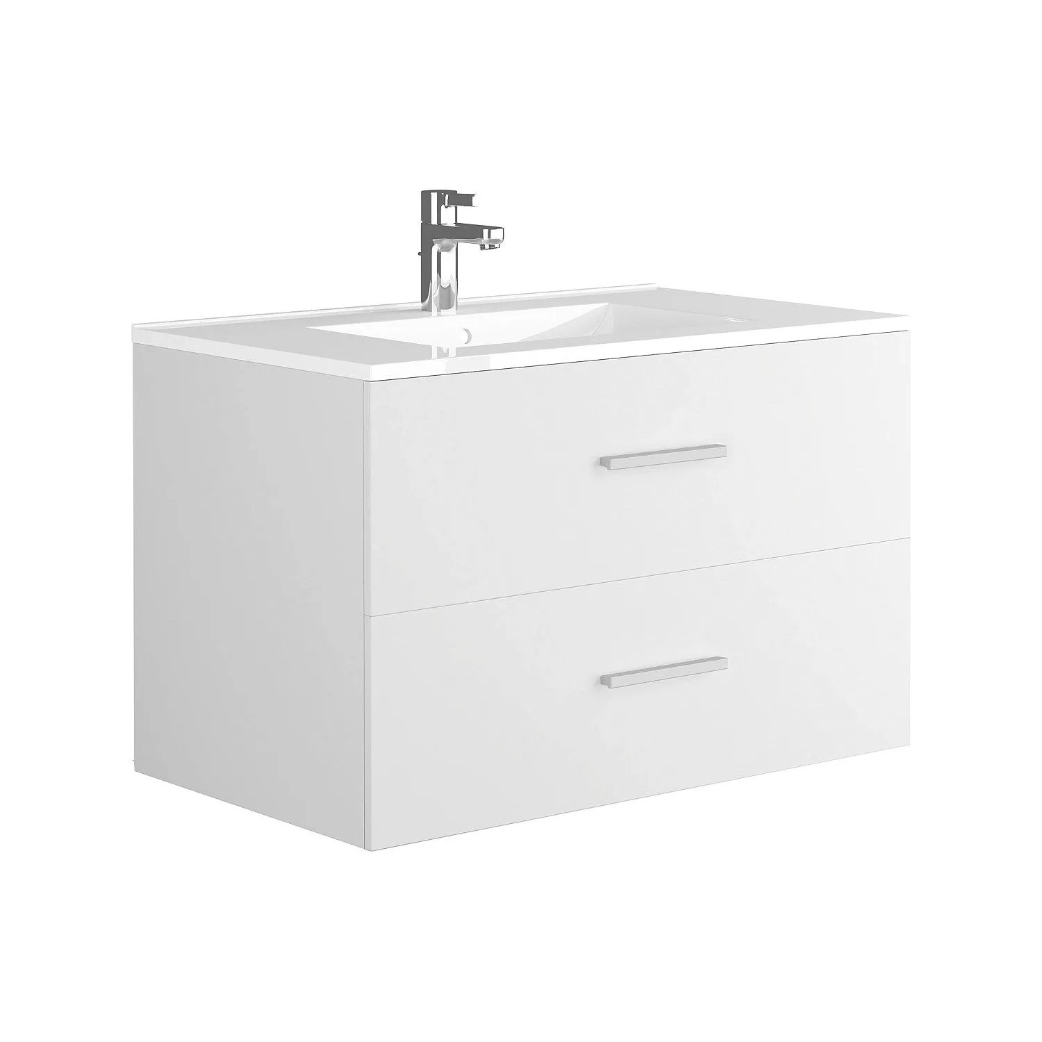 Vente-unique Einzelwaschtisch Kayla Weiß 80 cm