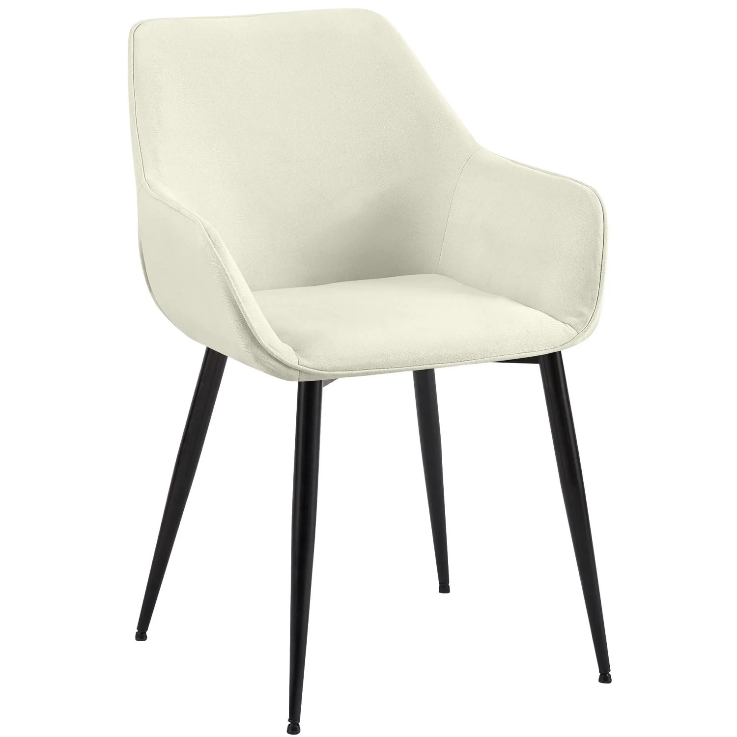 DELUKE Esszimmerstuhl NIVER Stoff Creme 52x63x82cm Essstühle Esszimmerstühle Küchenstühle Wohnzimmerstühle