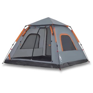 vidaXL Kuppel-Campingzelt 5 Personen Grau und Orange Quick Release 4004148