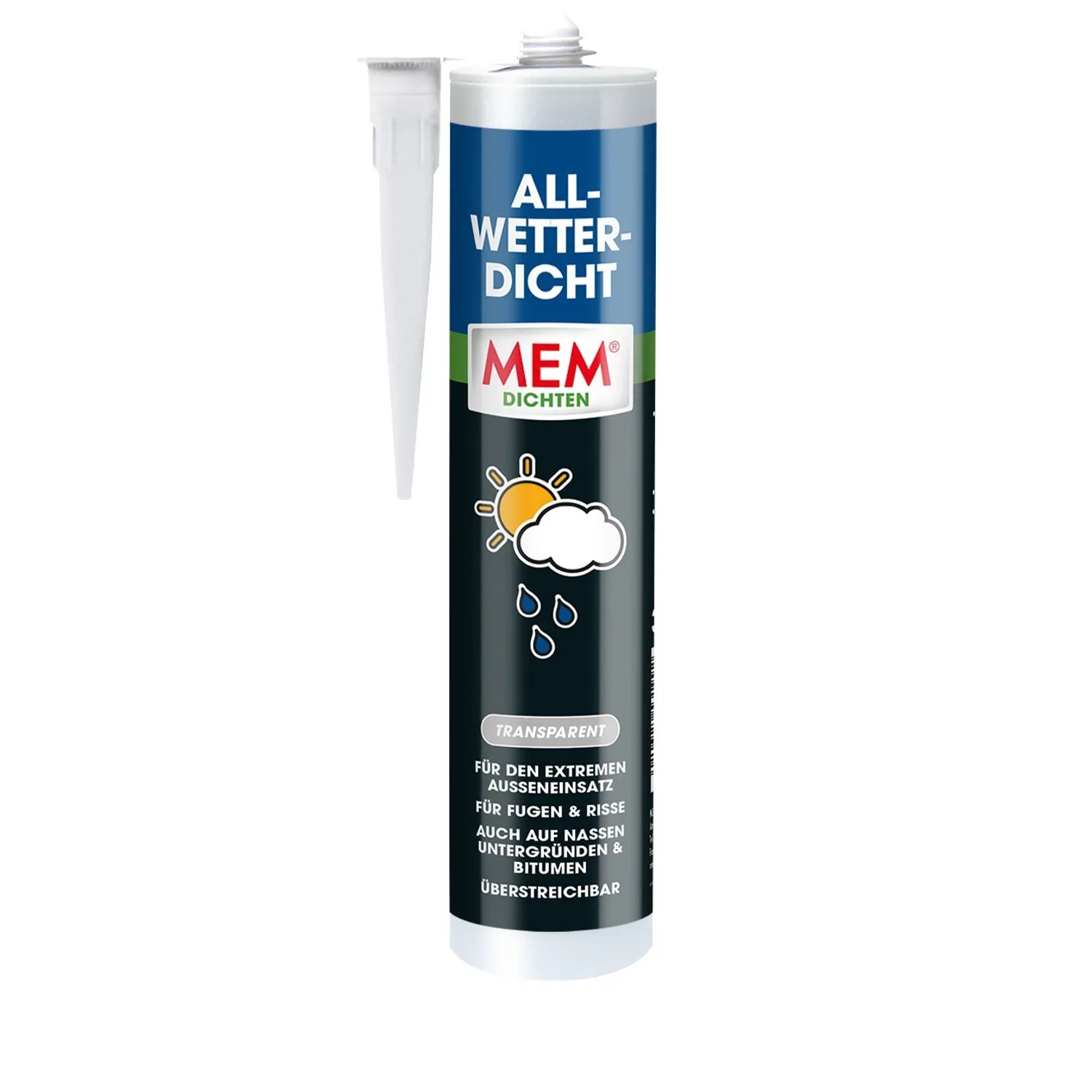 MEM Allwetter-Dicht Transparent 300ml Kartusche für Bauabdichtung.