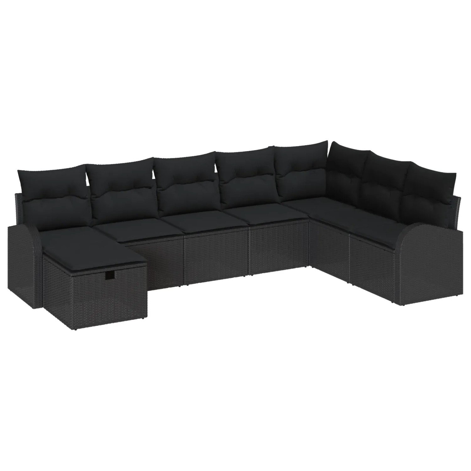 vidaXL Garten-Sofa-Set mit Kissen 8-Tlg Schwarz Poly Rattan 3360464 günstig online kaufen