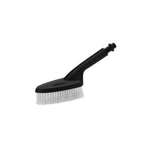 Kärcher Waschbürste mit weichen, weißen Borsten und schwarzem Griff. Ideal für K2 bis K7 Geräte.