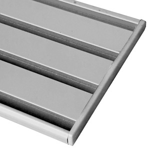 Bestlivings Seitendeckel für Aluminium Vorhangschiene, silberfarben, Detailansicht.