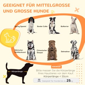 Geeignete Hunderassen für die PawHut Hundehütte: Dalmatiner, Sharpei, Husky, u.a.