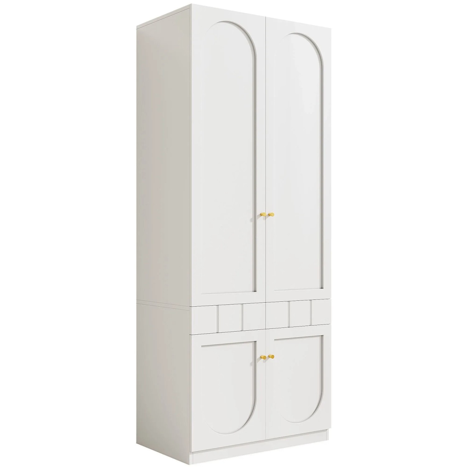 okwish Kleiderschrank mit Stange Schlafzimmer 80x50x200cm Weiß