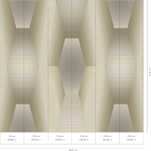 Weiße Erismann Fototapete Guido Maria Kretschmer Orion mit 3D-Effekt und geometrischen Formen.