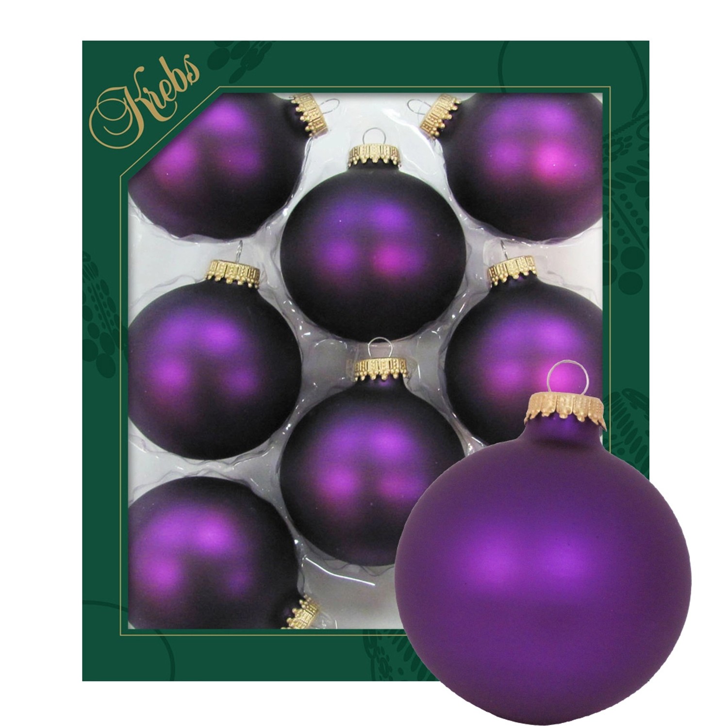 Krebs Glas Lauscha Weihnachtskugeln Uni-Design Marielle Violett 7cm