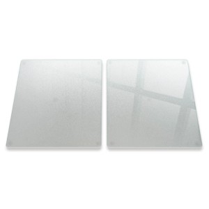 2er Set Herdabdeckplatten aus satiniertem Glas, 40x52 cm, rechteckig, für Ceranfeld