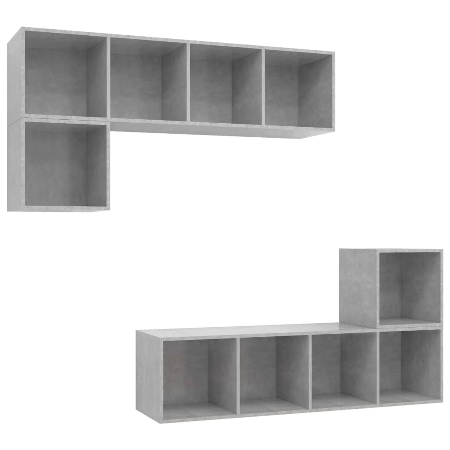 vidaXL 4-Tlg TV-Schrank-Set Betongrau Holzwerkstoff 3079812 günstig online kaufen