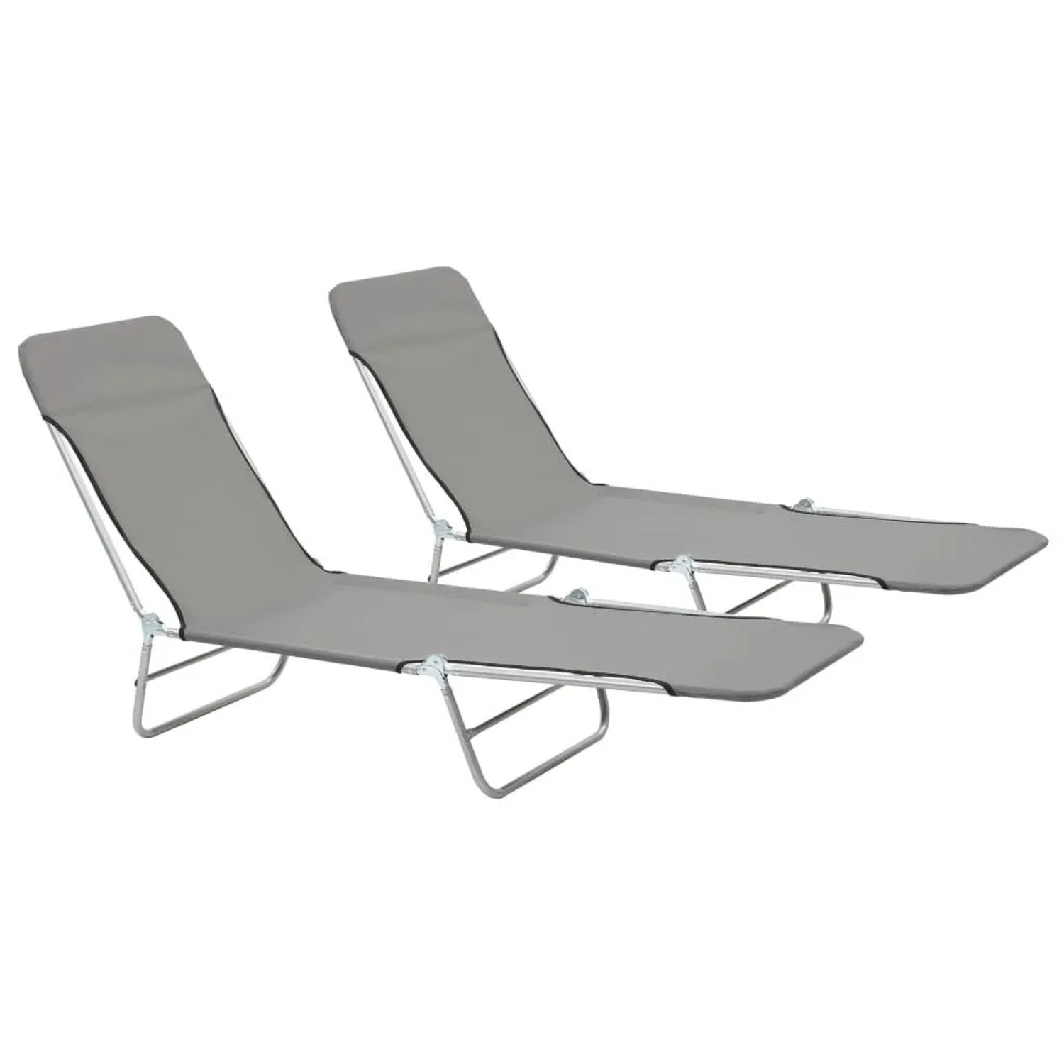Furnicato Klappliegen 2 Stk Stahl Und Stoff Grau