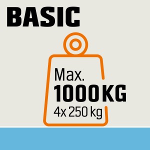 OBI Metall-Schwerlast-Steckregal BASIC: Max. 1000 kg Tragkraft, 4x 250 kg pro Boden.