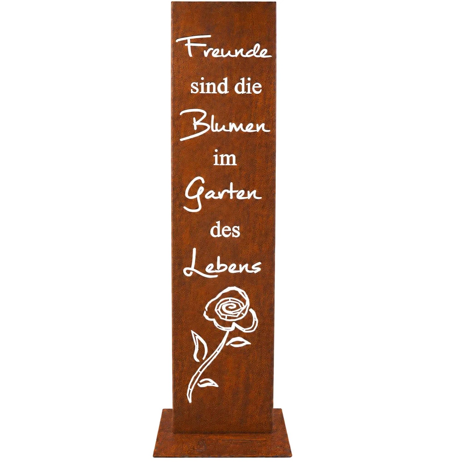 Rostikal Gartenstele Freunde Sind die Blumen im Garten des Lebens aus Cortenstahl