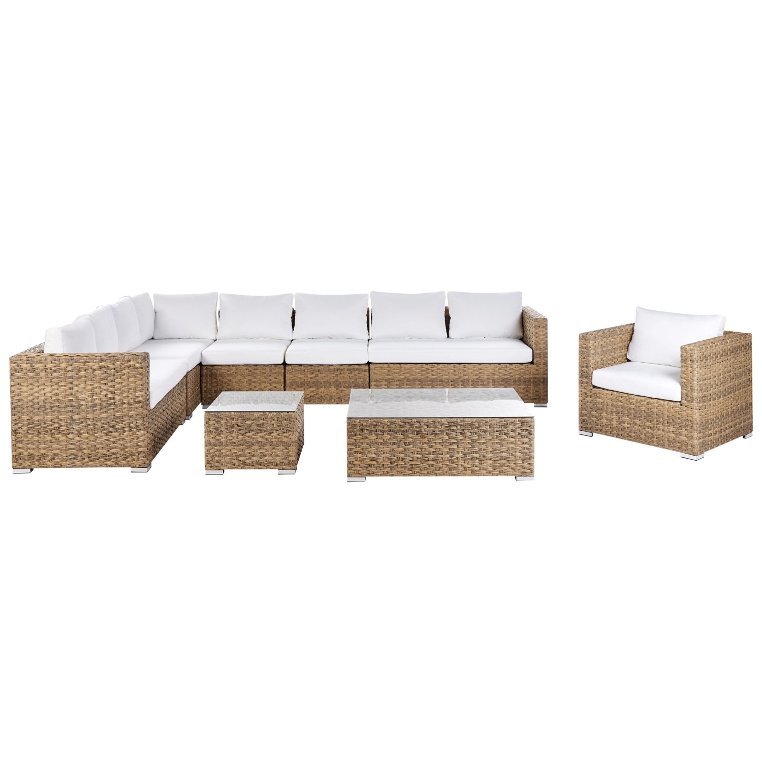 Beliani Lounge Set XXL Cremeweiß