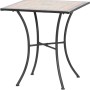 Rechteckiger Siena Garden Gartentisch Prato, 64x64 cm, schwarz, mit Mosaikmuster.