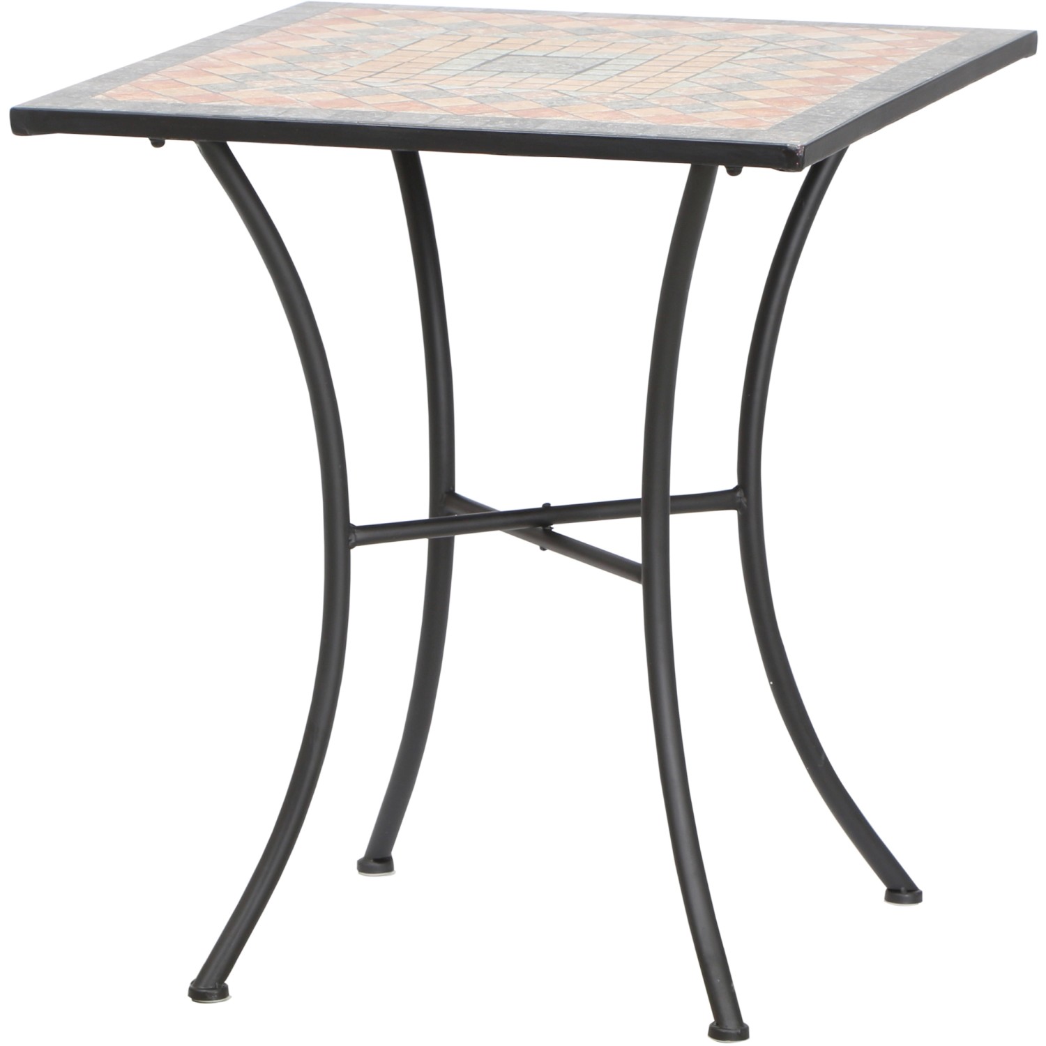 Siena Garden Bistrotisch Prato Eisen 64 cm x 64 cm x 71 cm Schwarz Mosaik