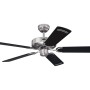 WESTINGHOUSE Cyclone Deckenventilator, 132 cm, Stahlgehäuse, schwarze Flügel mit silbernen Streifen.