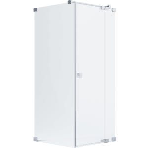 Schöner Wohnen Eckdusche mit Drehtür, Festteil und Chrom-Rahmen, 80x90x200 cm.