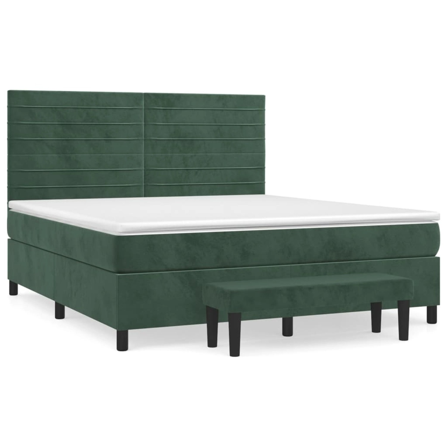 vidaXL Boxspringbett mit Matratze Dunkelgrün 180x200 cm Samt 3137920 günstig online kaufen