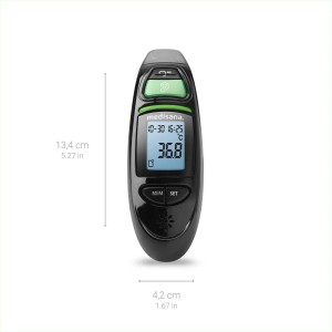 medisana TM 750 digitales Fieberthermometer in schwarz Ohrthermometer Stirnthermometer 6in1