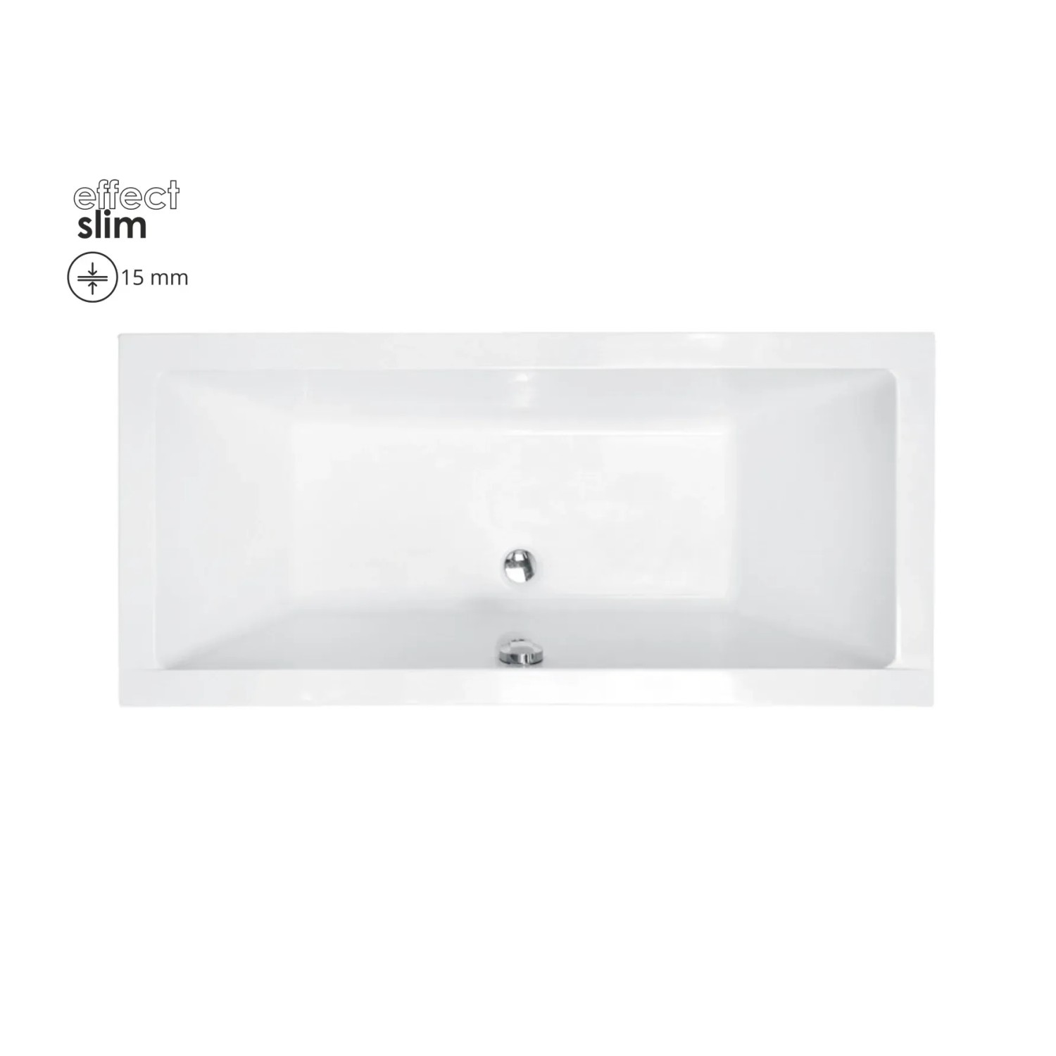 Bad Land Badewanne Rechteck QUADRO SLIM 165x75 Mit Styroporverkleidung Ablauf Füße
