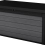 Keter Auflagenbox Cortina, 570 l, grau-anthrazit, in Holzoptik. Wetterfeste Aufbewahrungsbox für Garten und Terrasse.