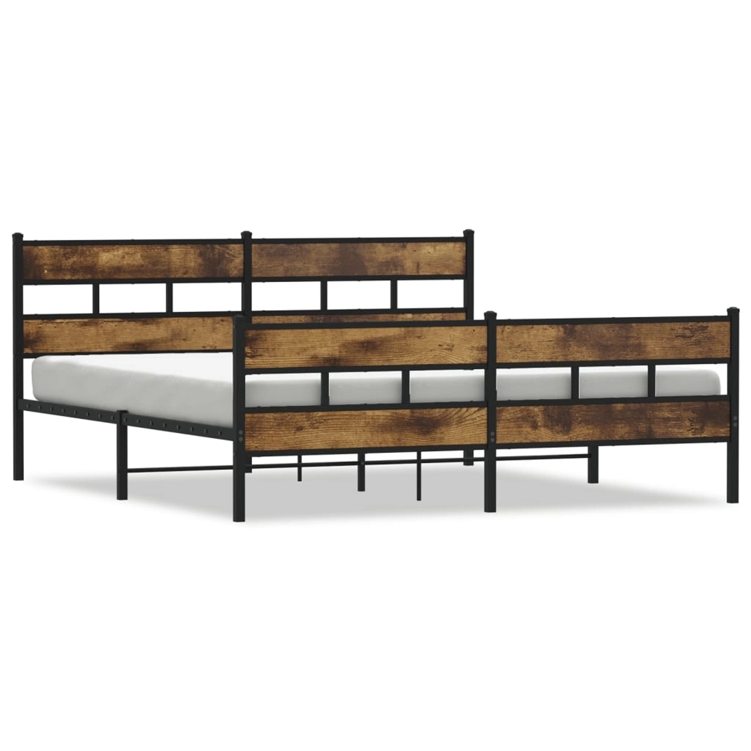 vidaXL Metallbett ohne Matratze Räuchereiche 193x203 cm 3308468 günstig online kaufen