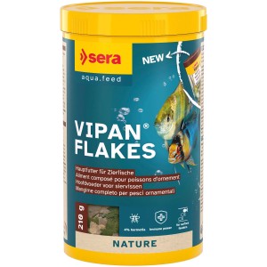 Sera Vipan Nature Flockenfutter, 1.000 ml Dose für Zierfische.