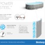 Bestway Frame Pool Power Steel, ovales Komplett-Set in Grau, 488x305x107 cm, mit Stahlrahmen und Pool-Technologie.