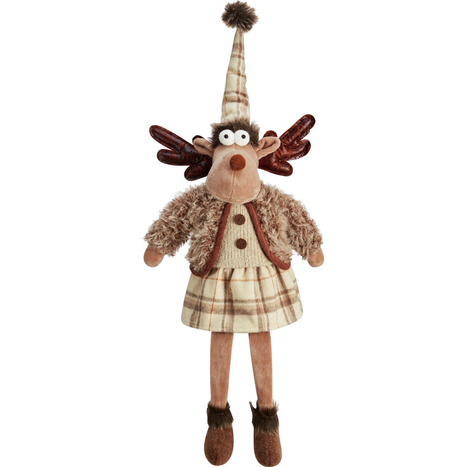 Stoff-Rentier Rock Braun-Beige 24 cm x 15 cm x 74 cm