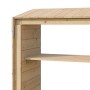 Detailansicht: Weka Brennholzregal Killarney 300 cm aus naturbelassenem Holz mit abschließbarer Tür.