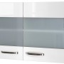 Flex-Well Hängeschrank Valero, 100 cm, Hochglanz Weiß/Sonoma Eiche, mit Glastüren.