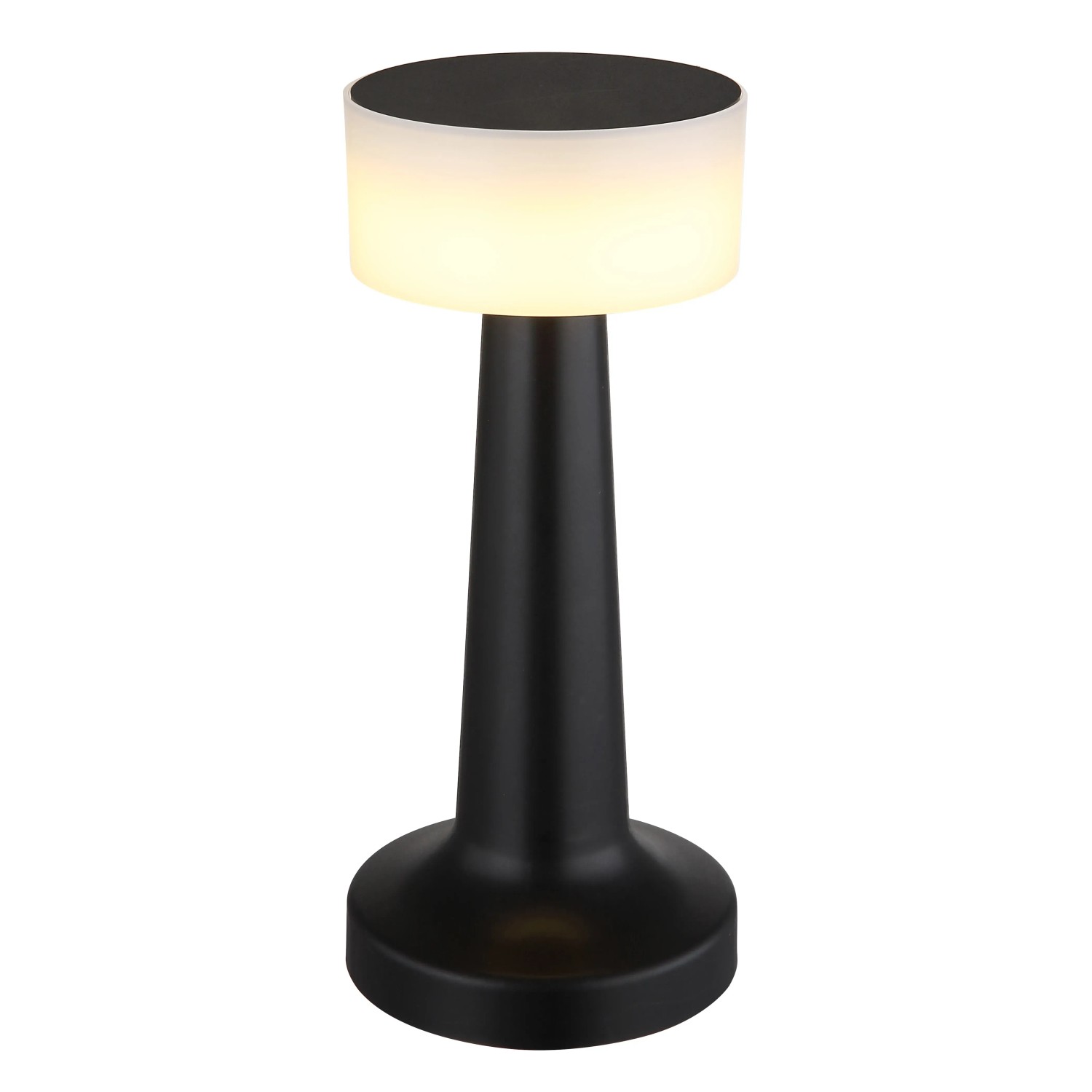 Dimmbare Globo LED-Tischleuchte Angelika, schwarz matt, 21,5 cm hoch. Kunststoffleuchte mit Touch-Funktion.