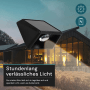 LUXULA Solar Wandleuchte 1-flammig CCT Warm- Kaltweiß 3000-6500K Akku LED Außenleuchte Gartenbeleuchtung IP54 Wetterfest Schwarz_5