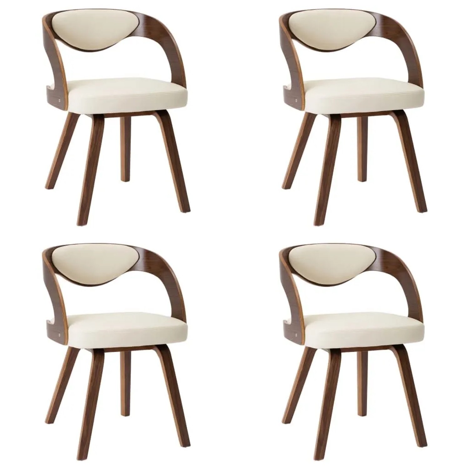 vidaXL Esszimmerstühle 4 Stk Creme Bugholz und Kunstleder 278840