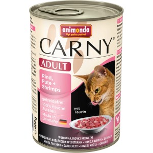 Animonda Carny Adult Katzen-Nassfutter mit Rind, Pute & Shrimps, 400g Dose.
