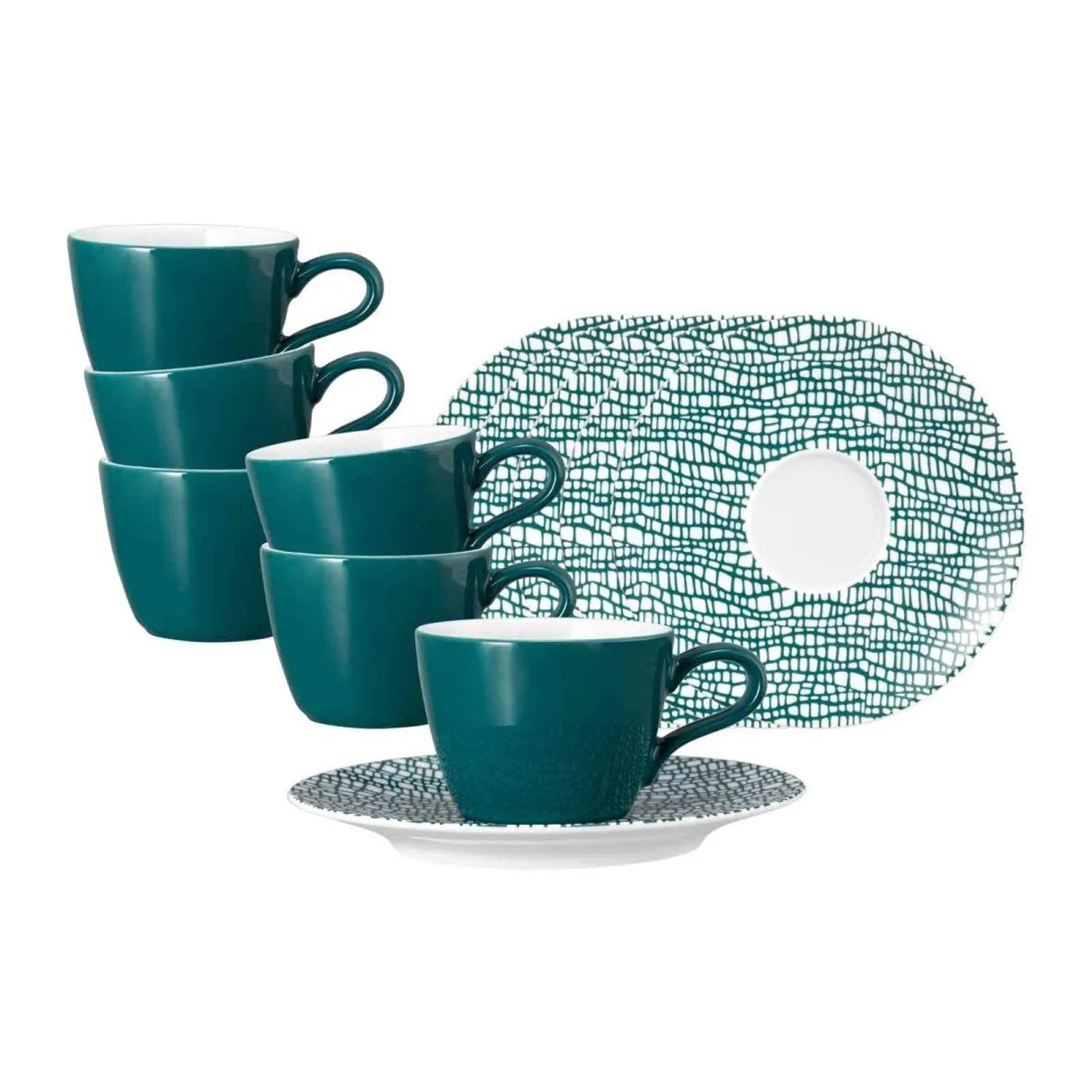 Seltmann Weiden Life Fashion Espressotasse mit Untertasse 90 ml 6er Set Trendy Petrol