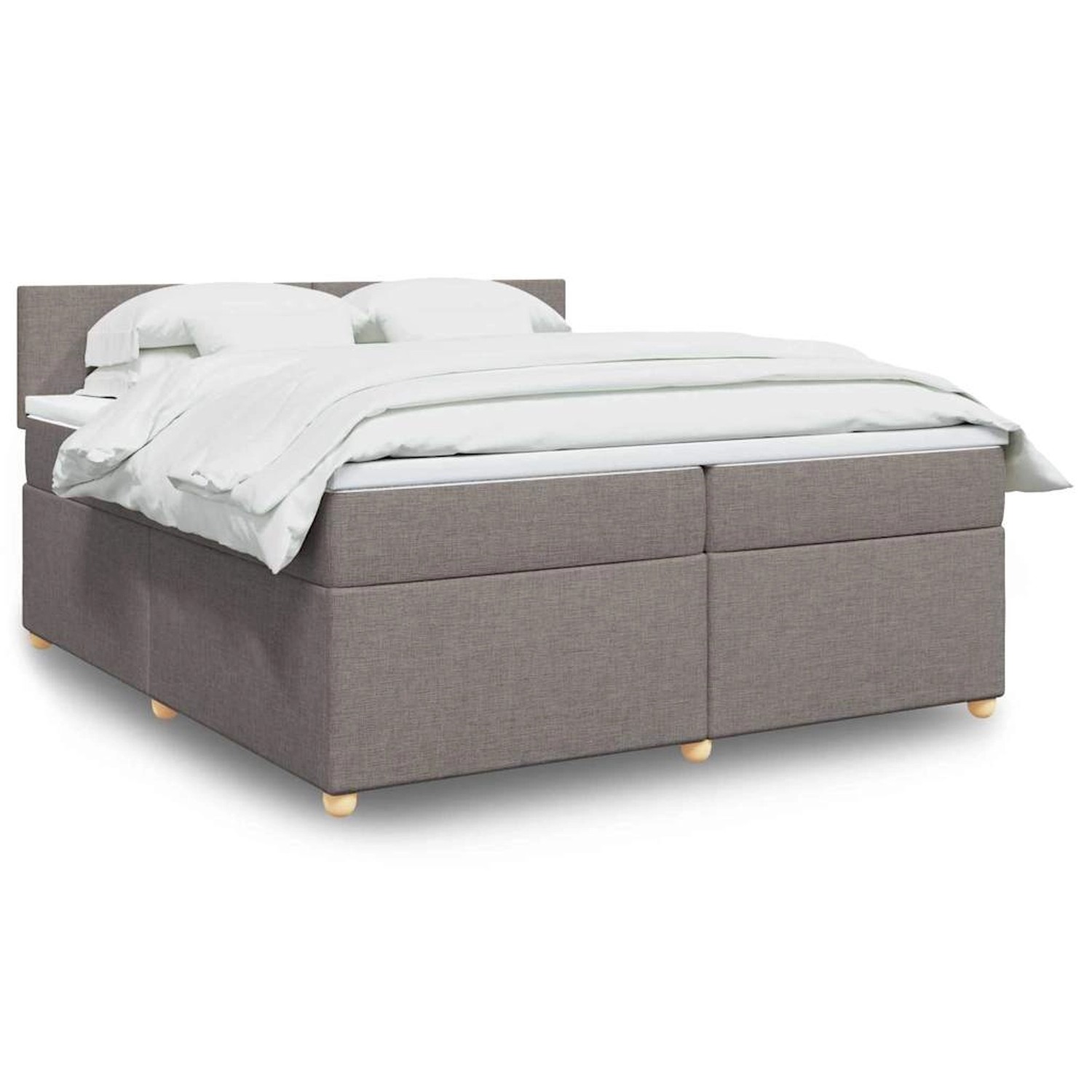 vidaXL Boxspringbett mit Matratze Taupe 200x200 cm Stoff 3289084 günstig online kaufen