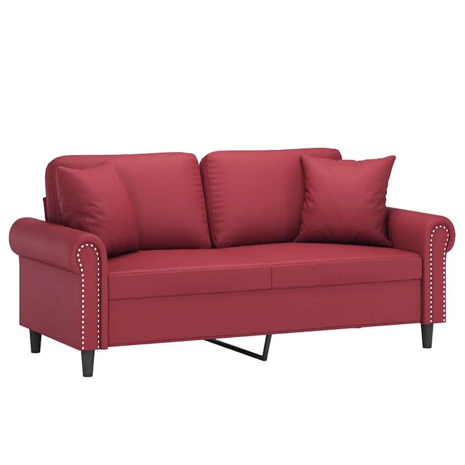 vidaXL 2-Sitzer-Sofa mit Zierkissen Weinrot 140 cm Kunstleder 3200933 günstig online kaufen