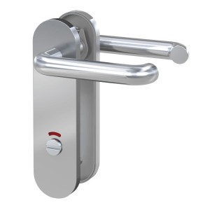 Basi Kurzschild-Garnitur ZB 3800 Edelstahl WC/Bad Rechts für Innentüren