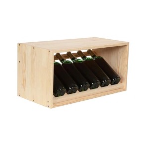 Modulares Weinregal Vincellar aus Kiefernholz, natur, für 6 Flaschen.