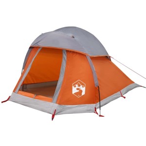 vidaXL Kuppel-Campingzelt 1 Person Grau und Orange Wasserdicht 94790